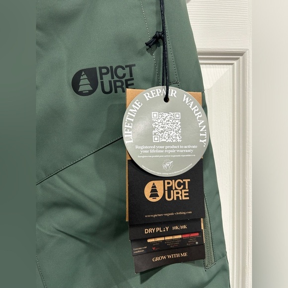 Picture Organic Clothing Kids’ Size 10 Time Snow Pants Green Laurel Wreath NWT - Picture 5 of 10